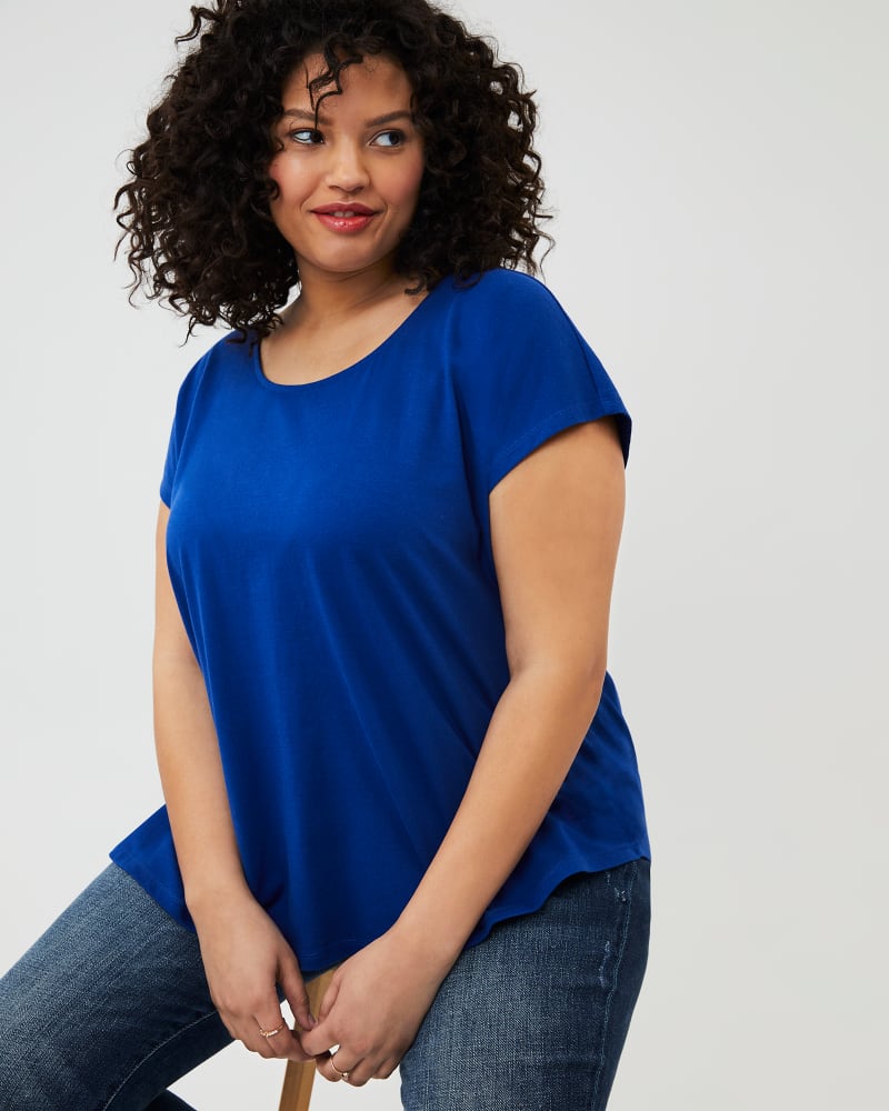 Front of plus size Layla Cotton Tee by Molly&Isadora | Dia&Co | dia_product_style_image_id:155840